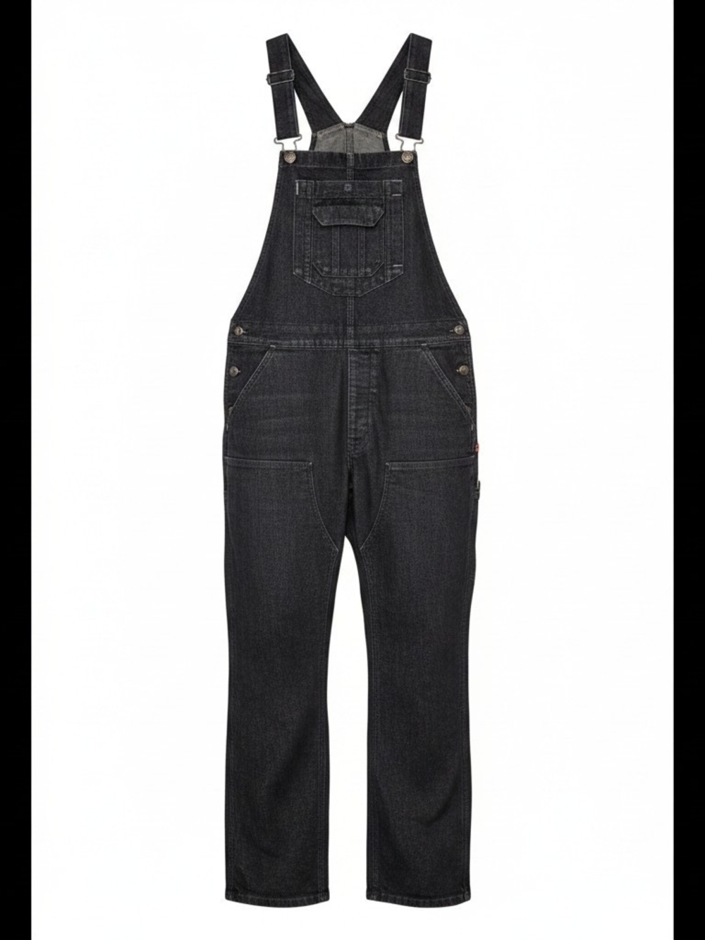 Dovetail Women’s Black Denim Overalls with Adjustable Straps